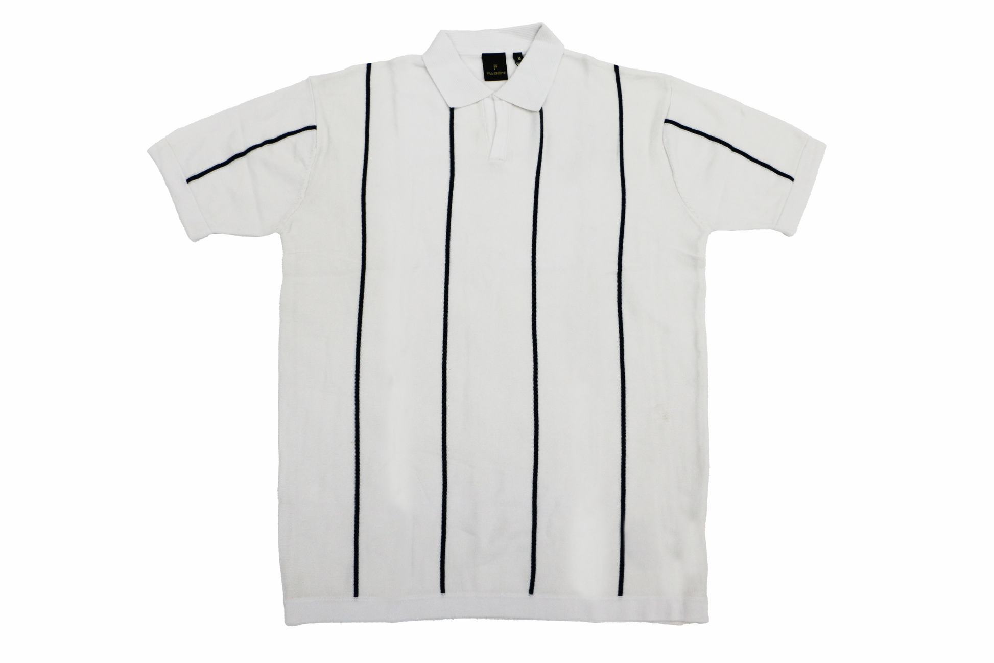 Classic Striped Polo Tee - White
