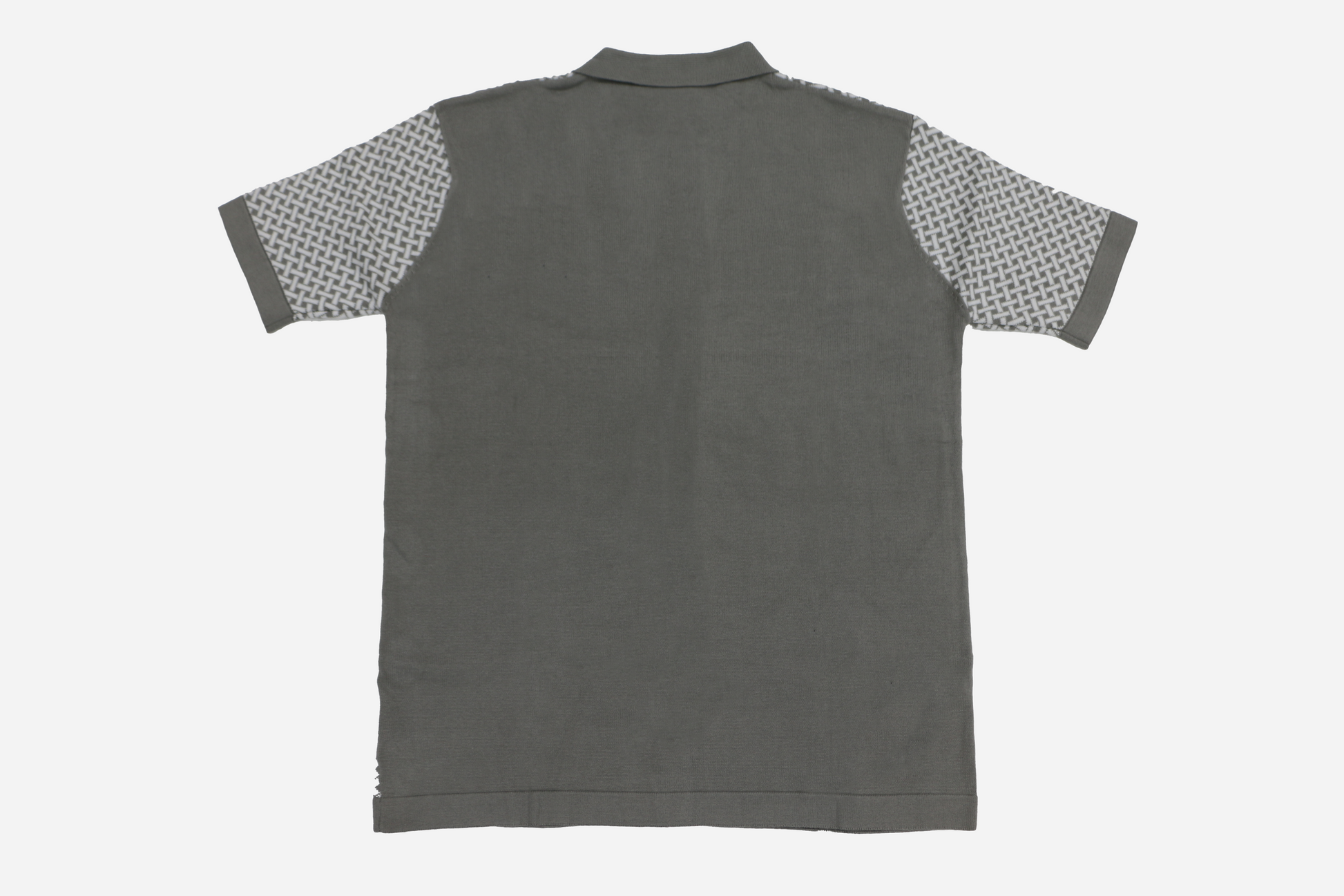 Men’s Pista Green & White Geometric Knit Polo