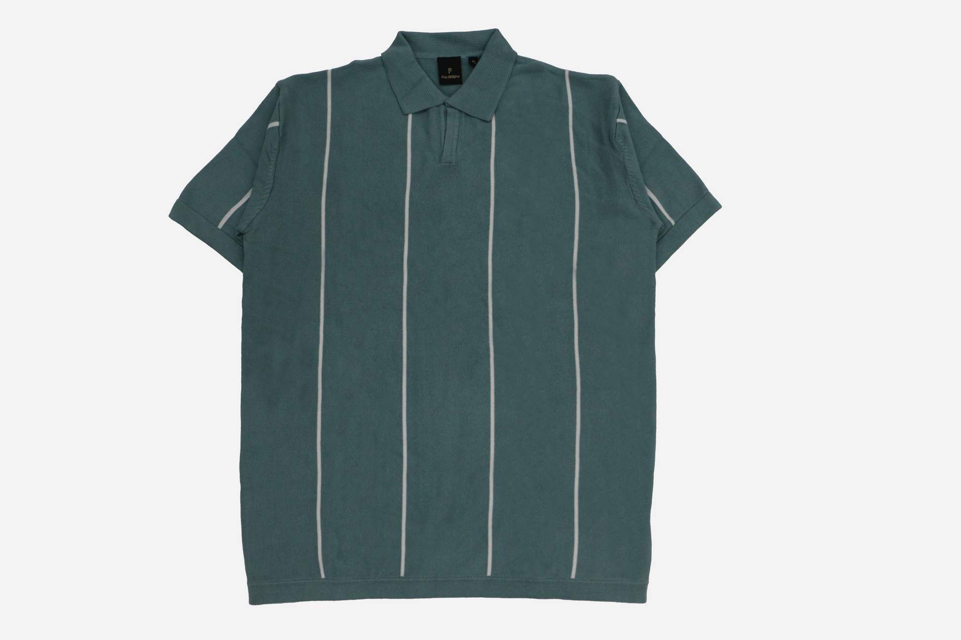 Pista Green Vertical Stripe Polo T-Shirt