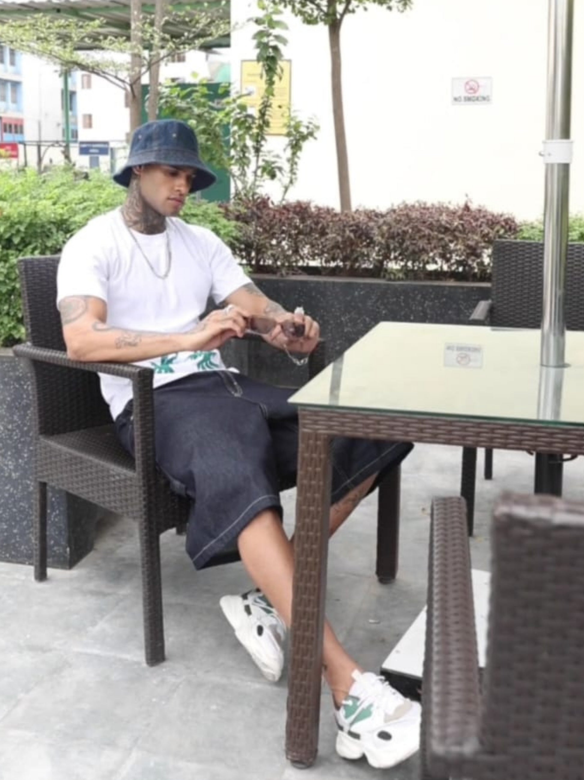 Tropical White Printed Tee