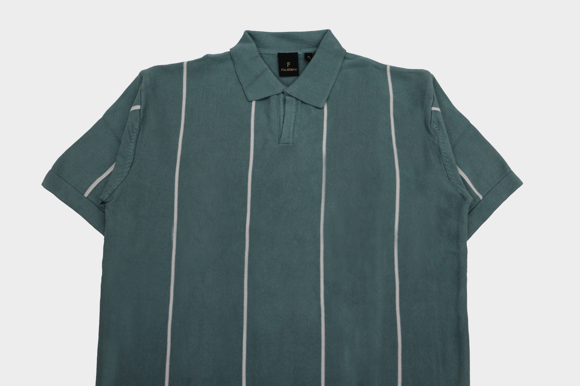 Pista Green Vertical Stripe Polo T-Shirt