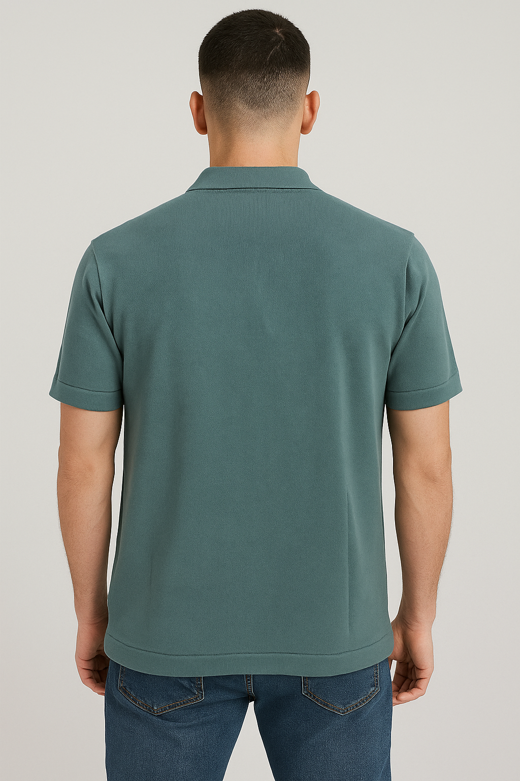 Pista Green Vertical Stripe Polo T-Shirt