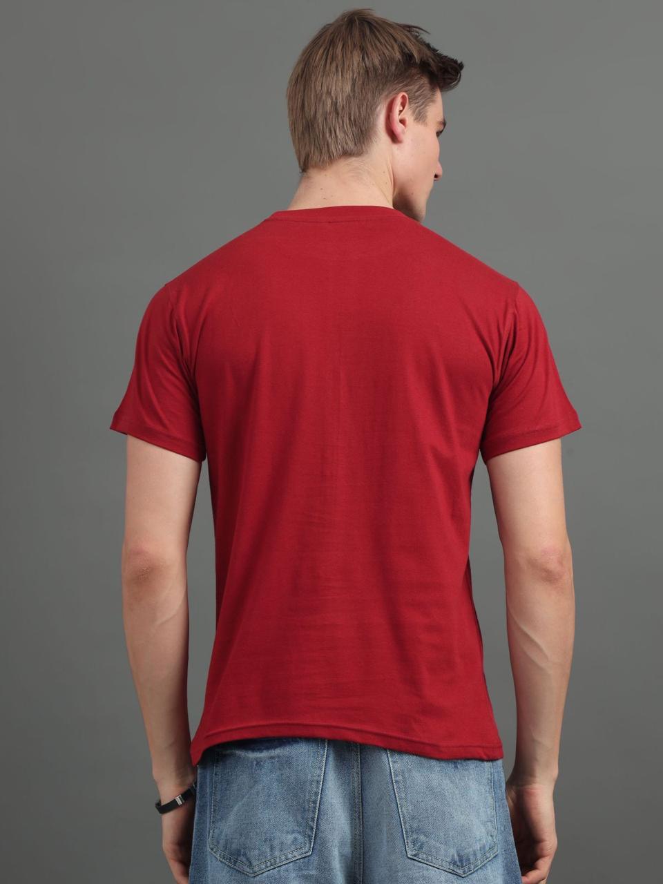 Explore Dark Red Printed Tee