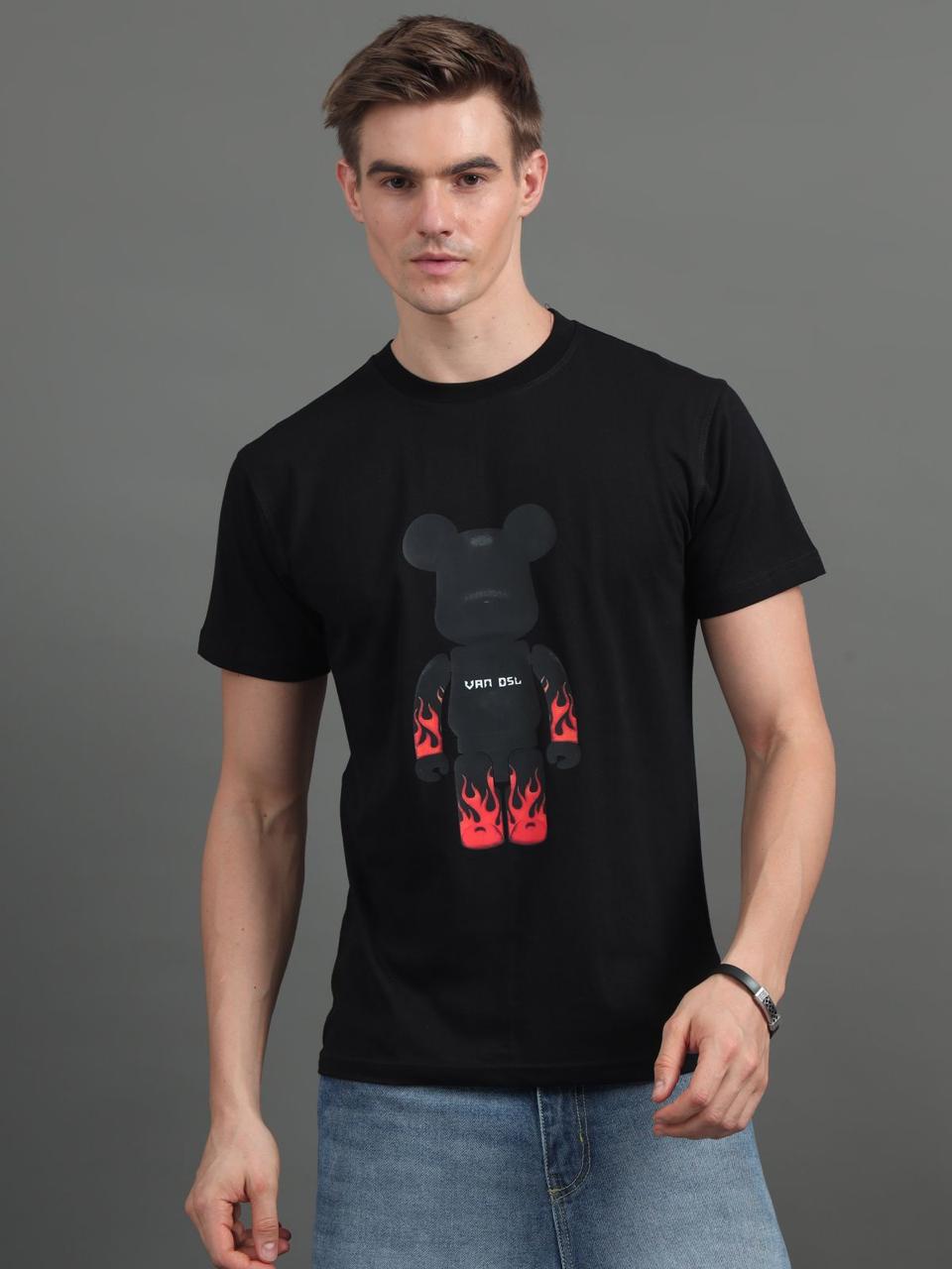 Bear Black Printed Tee