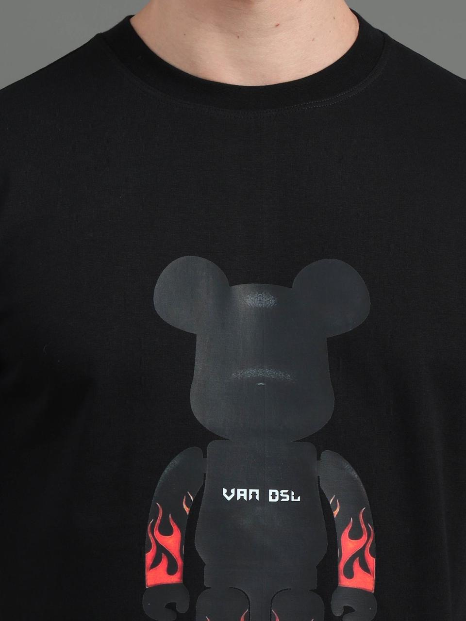 Bear Black Printed Tee