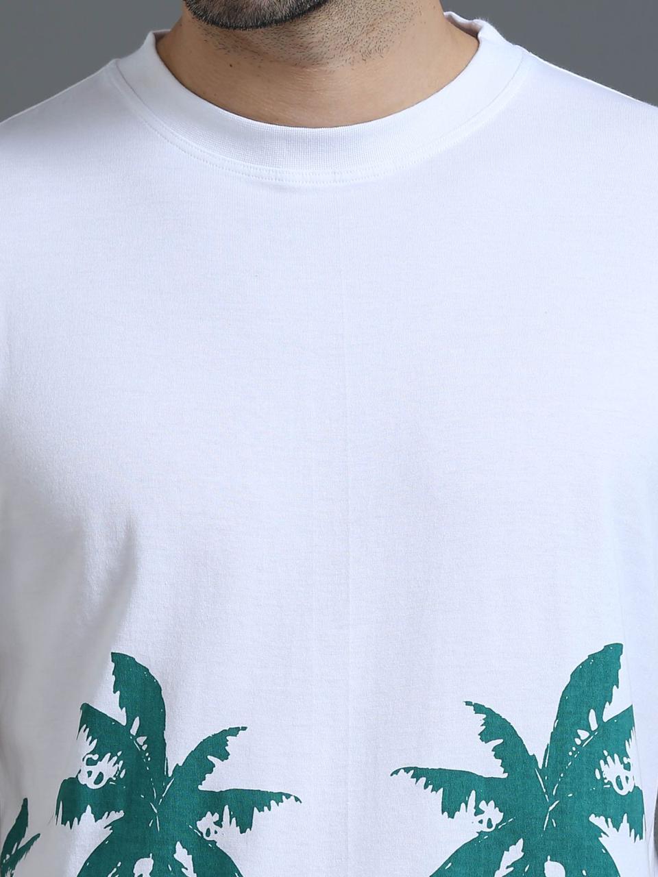 Tropical White Printed Tee