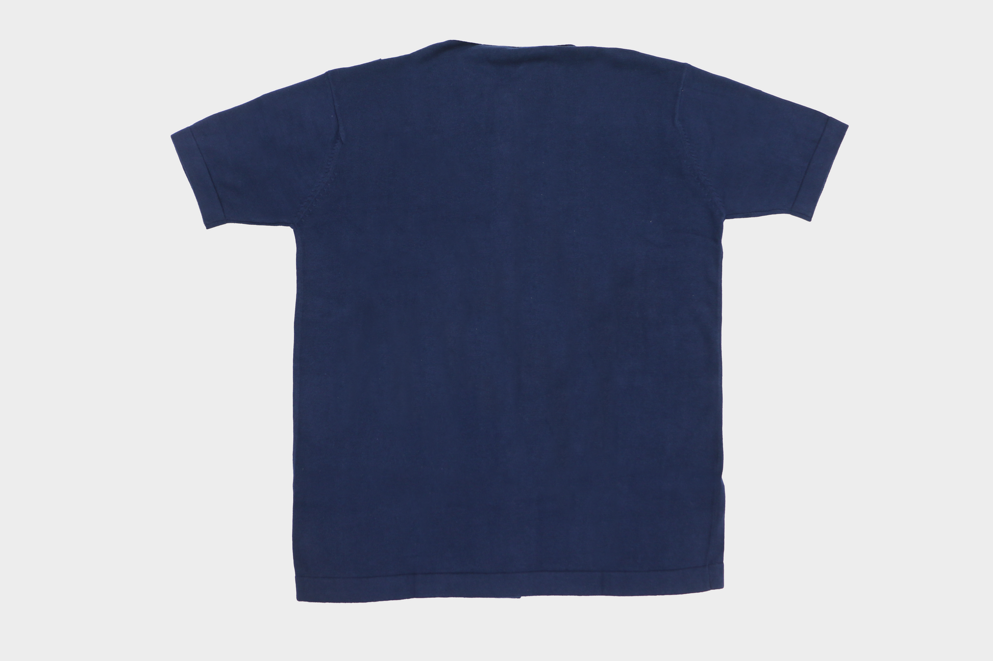 Men's Navy & White Textured Knit Polo Shirt