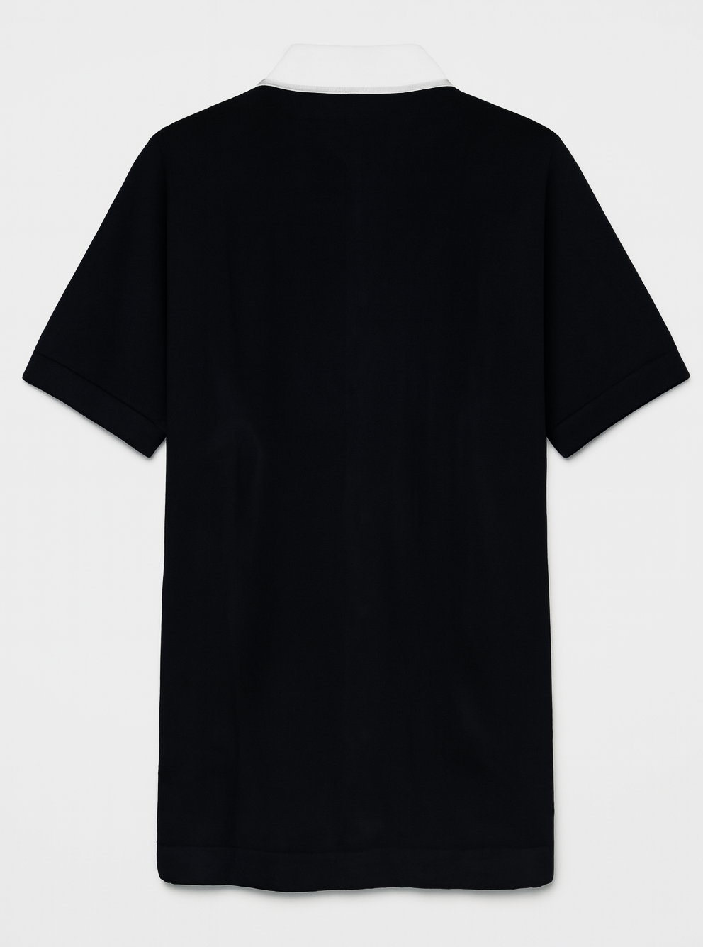 Men's Black & Ivory Textured Button-Down Polo Shirt