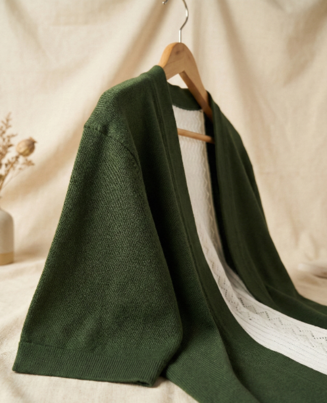 Men’s Green Olive 100% Cotton Knit Half T-Shirt