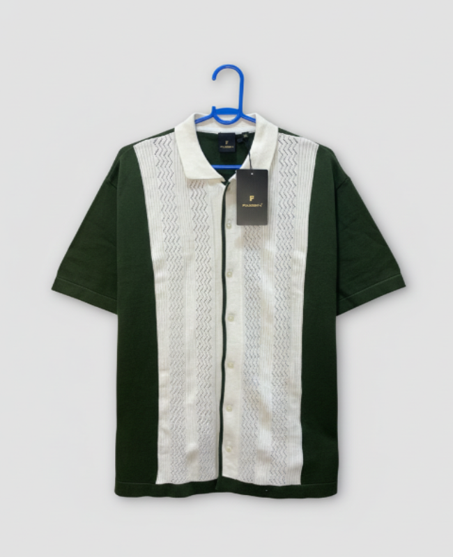 Men’s Green Olive 100% Cotton Knit Half T-Shirt