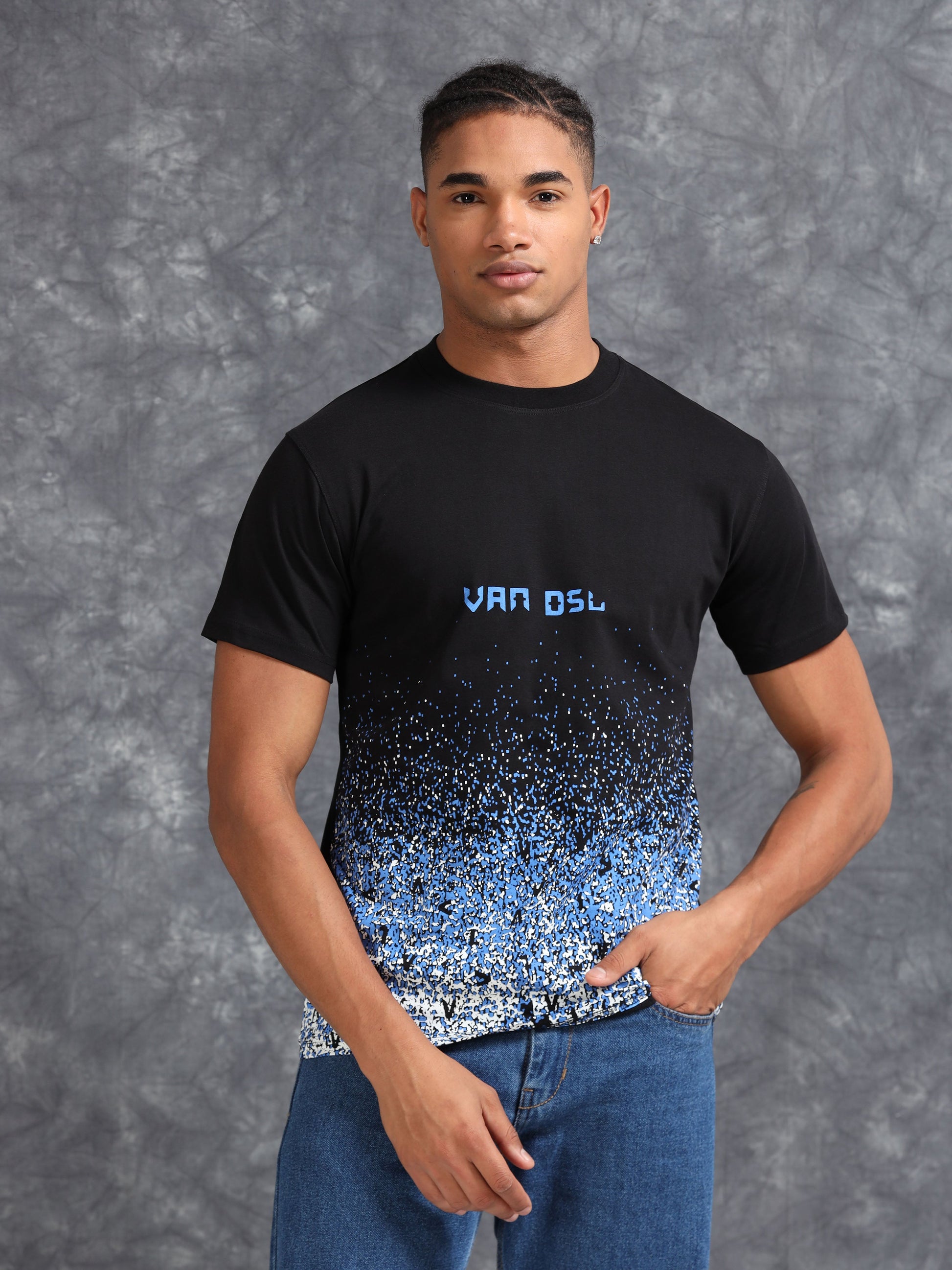 Black Crystals Printed Tee