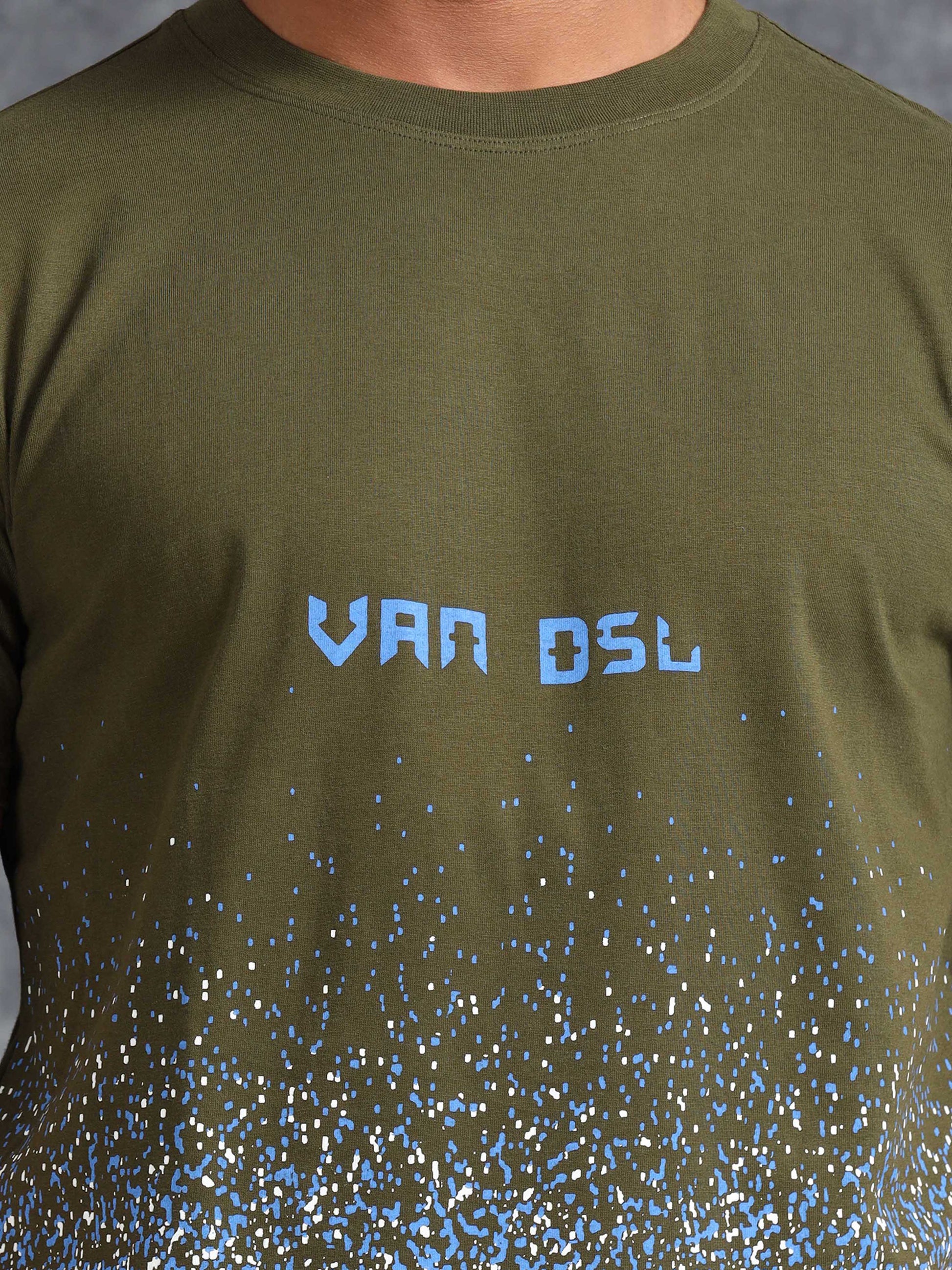 Olive Crystals Printed Tee