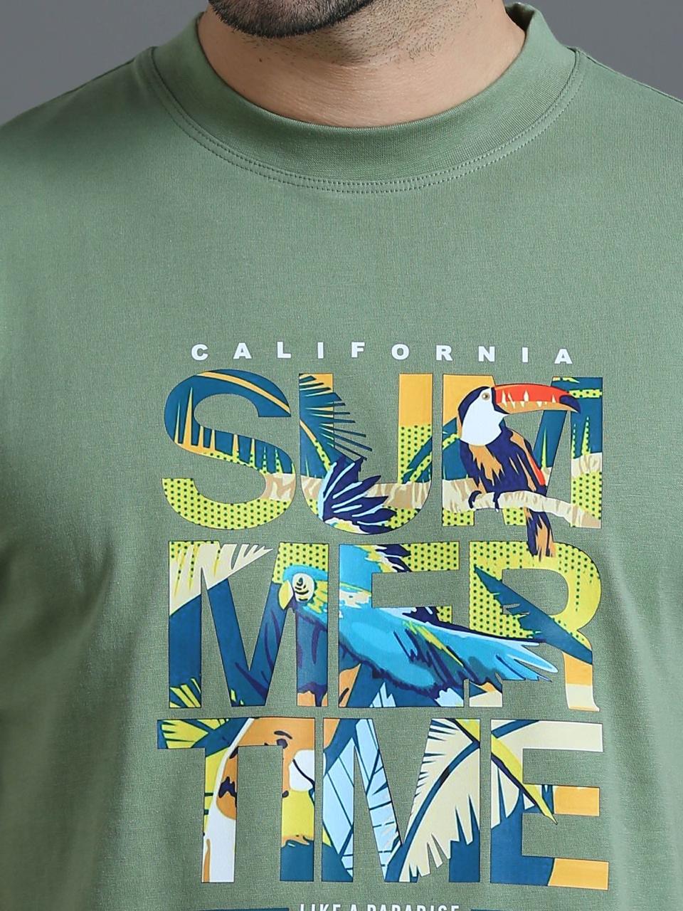 Summer Time Green Printed Tee