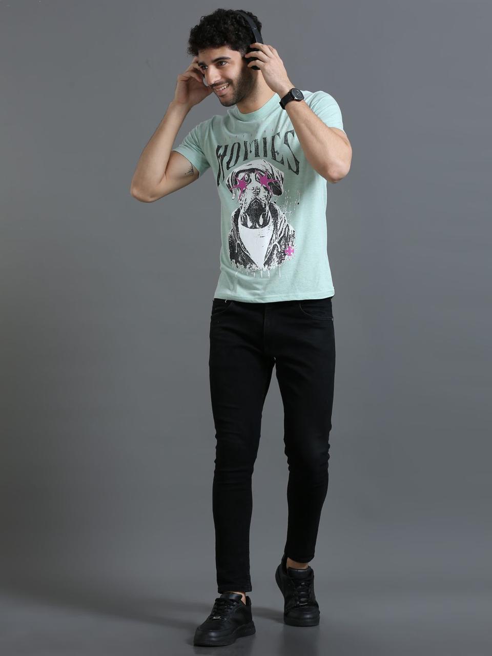 Homies Lightblue Printed Tee