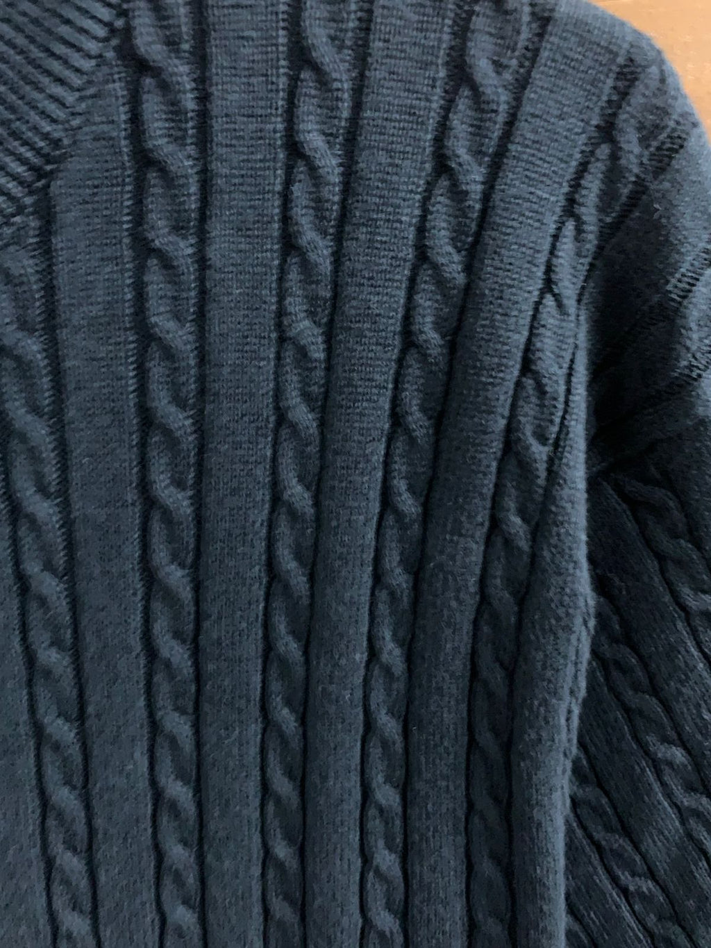 Men’s Black Cable Knit Zip-Neck T-Shirt